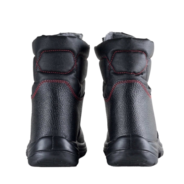 Bocanci Sirin Paltinu S3 CI SRC with synthetic fur, abrasion resistant, PU 2D material, bellows type - doubled with spongy material, and lacing through perforations consolidated with metal staples.