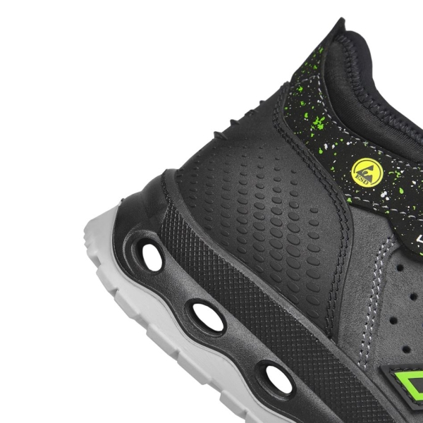 Pantofi Exena Neptune S1P ESD SRC, rezistent la abraziune, Energy PU 2D, Închidere, Insiretare prin perforatii consolidate cu capse metalice