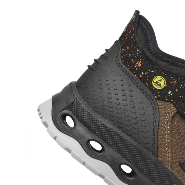 Pantofi Exena Venus S3 ESD SRC din rezistent la abraziune cu Energy PU 2D și înșiretare prin perforații consolidate cu capse metalice