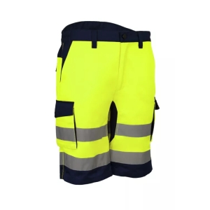 Pantaloni bermude de lucru, HIBANA, Hi-viz, culoare galben/negru-bleumarin
