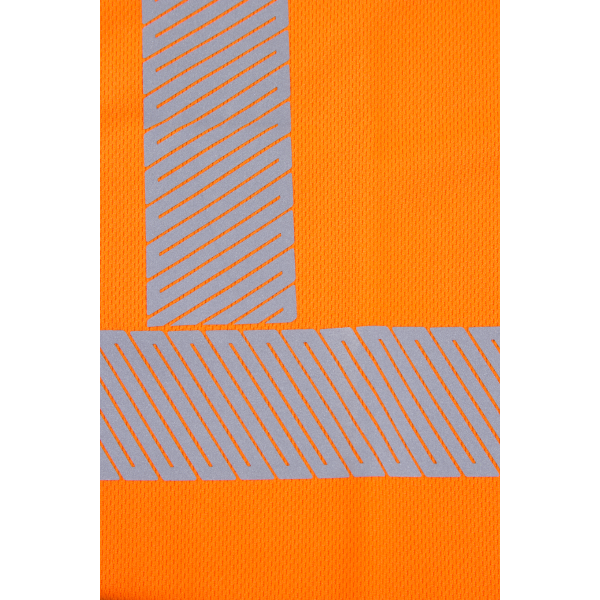 Tricou cu maneca lunga, Hi-Viz in culori fluorescente, orange-navy, cu benzi reflectorizante segmentate