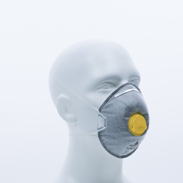 Semimască de unică folosință - Cărbune activ, Material sintetic nețesut - Cutie de 10, culoare Gri