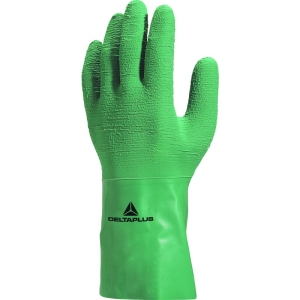 Mănușă impermeabilă cu fixare - Bumbac - Latex texturat aderent - Lungime :  300   mm , culori: Verde