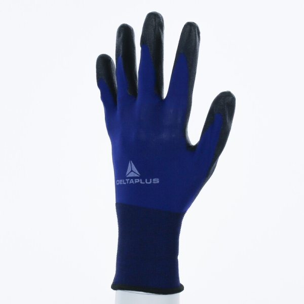 Mănușă tricotată cu strat protector - Poliamidă - PU - Calibru : 18, culori: Albastru inchis