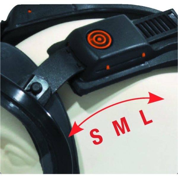 Mască - Silicon - Visière: Policarbonat, culoare Negru-Portocaliu