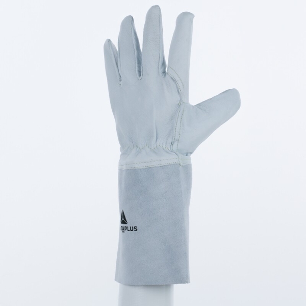 Mănușă preformată palmă piele/dos piele - Capră - Lungime :  350   mm , culori: Gri