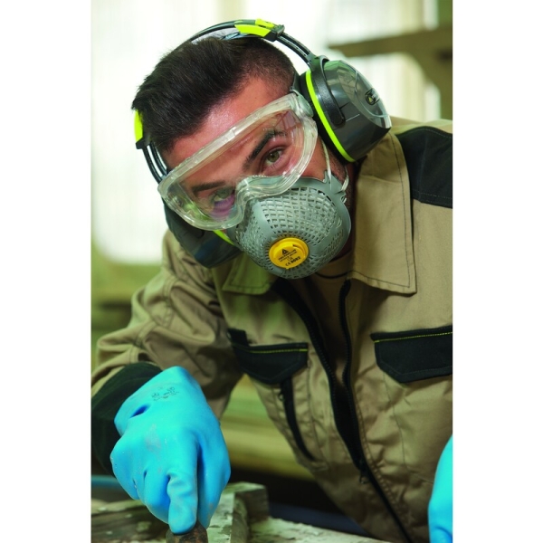 Semimască de unică folosință - Plasă, Material sintetic nețesut, TPE - Pungă de 5, culoare Albastru