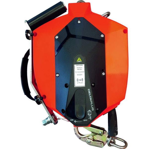 Tambur cablu, funcție troliu - ABS, Oțel inoxidabil, culoare Negru-Portocaliu