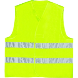 Vestă de avertizare de înaltă vizibilitate -  Tricotaj - 100% poliester, culori: Galben fluorescent, Portocaliu fluorescent