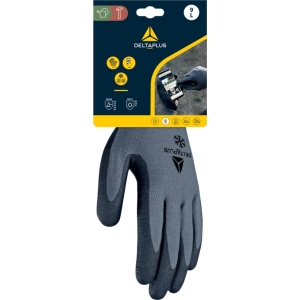 Mănușă tricotată cu strat protector - Acril, Poliester - Spumă de nitril, culori: Negru-Gri