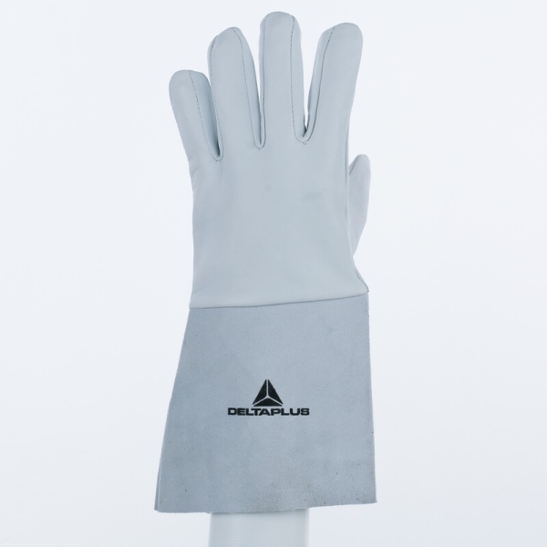 Mănușă preformată palmă piele/dos piele - Capră - Lungime :  350   mm , culoare Gri