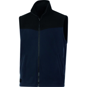 Vestă călduroasă -  Fleece - 100% poliester reciclat, culori: Bleumarin-Negru, Gri închis - Negru