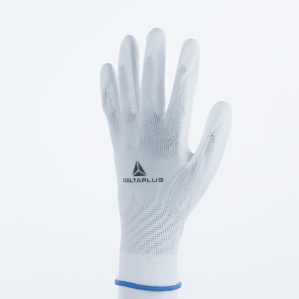 Mănușă tricotată cu strat protector - Poliamidă - PU - Calibru : 13, culori: Alb