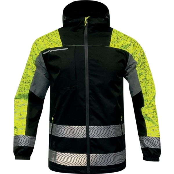 Jachetă impermeabilă -  Twill - 100% poliester reciclat - Membrană PU | Căptuşeală - 100% polaire polyester recyclé, culori: Negru-Galben