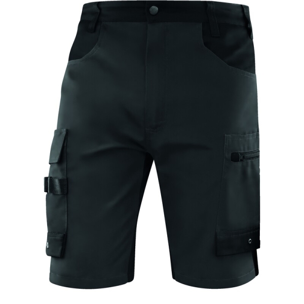 Bermudă de lucru -  Pânză - 60% bumbac 40% poliester 95% poliamidă 5% elastan - 280 g/m², culori: Gri-Negru