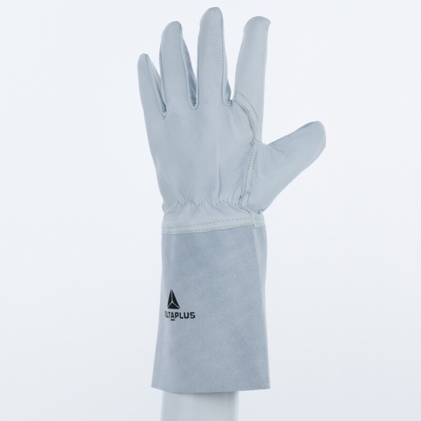 Mănușă preformată palmă piele/dos piele - Capră - Lungime :  350   mm , culori: Gri