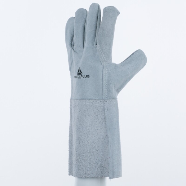 Mănușă preformată palmă piele/dos piele - Bovină - Lungime :  350   mm , culori: Gri