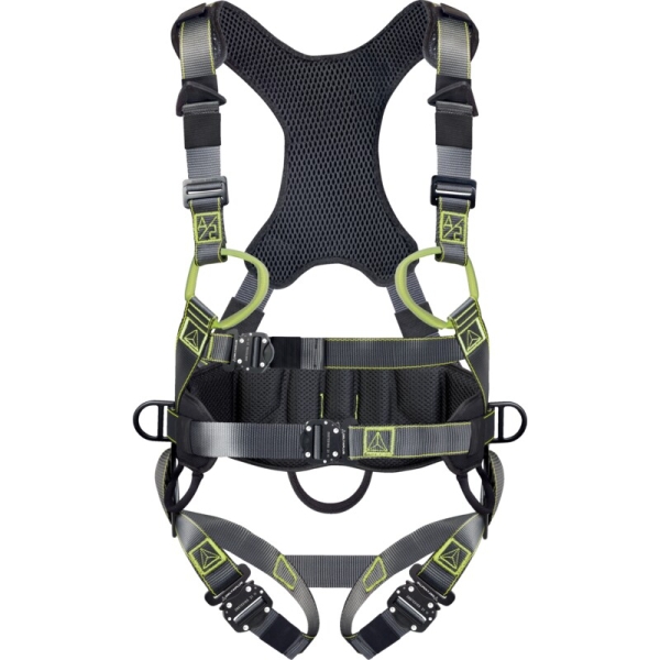 Ham anticădere cu suport - Aluminiu, Poliester - Punct de prindere pentru oprirea căderii: Dorsal, Sternal, culoare Gri-Galben
