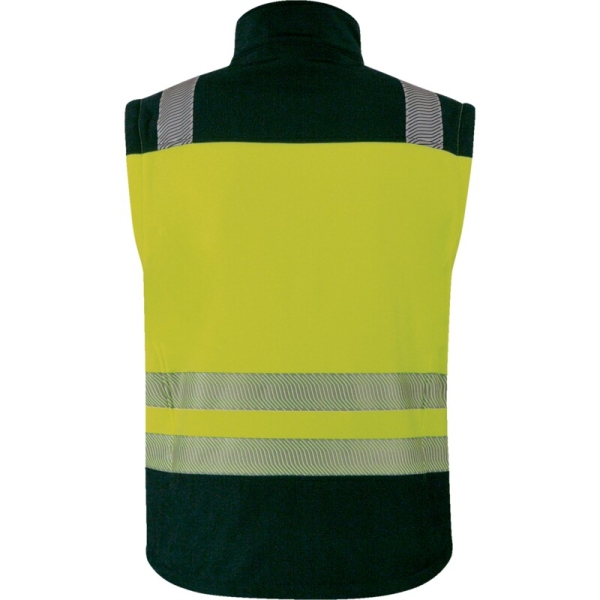 Softshell hidrofug 2 în 1 -  Softshell - 96% poliester reciclat 4% elastan reciclat - 2 straturi laminate, culori: Galben fluorescent-Negru, Portocaliu Fluo-Negru