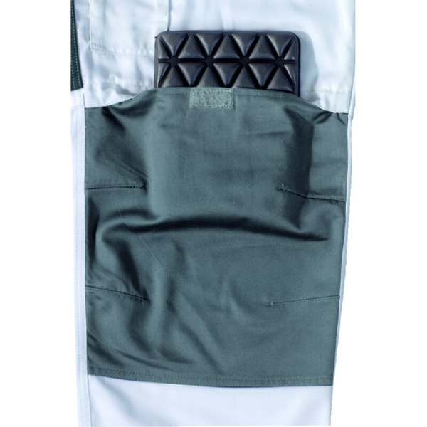 Salopetă de lucru -  Twill - 60% bumbac 40% poliester - 230 g/m², culori: Alb-Gri