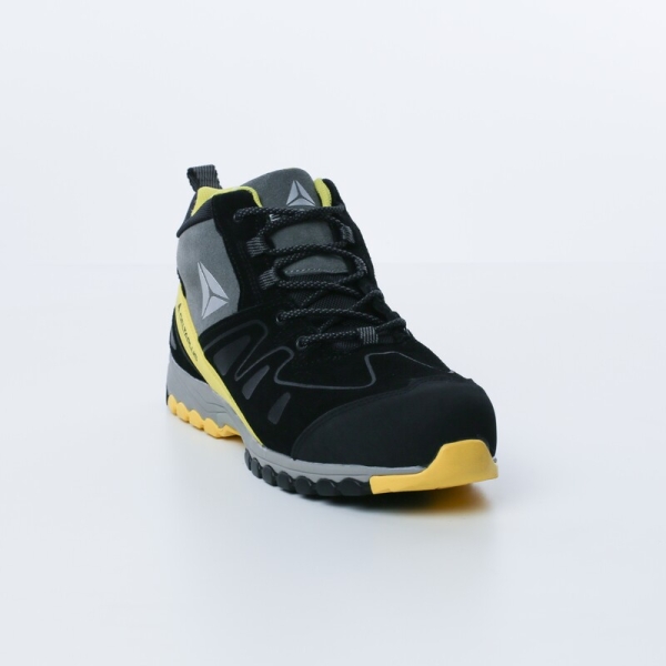 Pantofi Manhattan S3  - Piele - Crustă-Velur - Branț : EVA/Nitril Negru-Galben