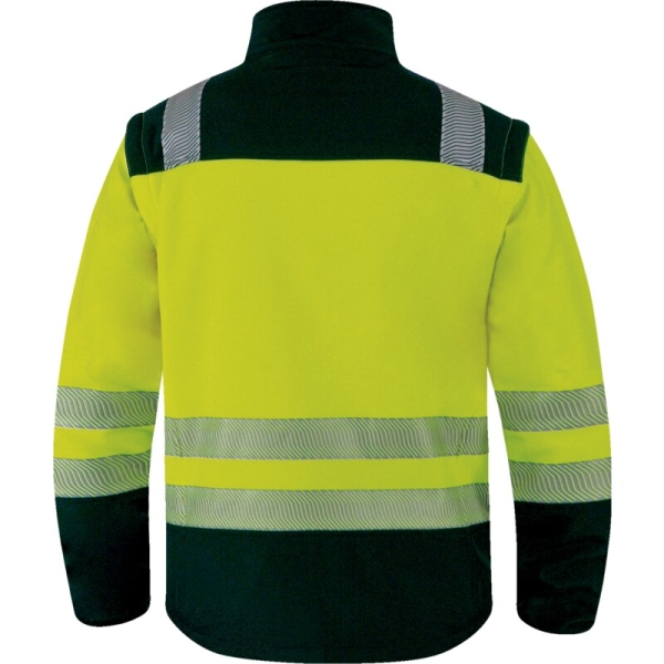 Softshell hidrofug 2 în 1 -  Softshell - 96% poliester reciclat 4% elastan reciclat - 2 straturi laminate, culori: Galben fluorescent-Negru, Portocaliu Fluo-Negru