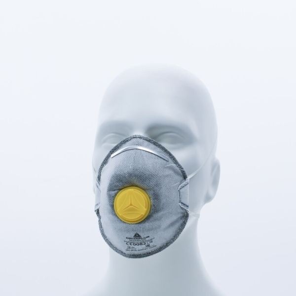Semimască de unică folosință - Cărbune activ, Material sintetic nețesut - Cutie de 10, culoare Gri