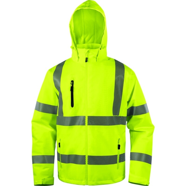Geacă impermeabilă, de înaltă vizibilitate -  Pânză - 100% poliester - Membrană TPU, 2 straturi laminate | Căptuşeală: Tafta - 100% poliester, culori: Galben fluorescent, Portocaliu fluorescent