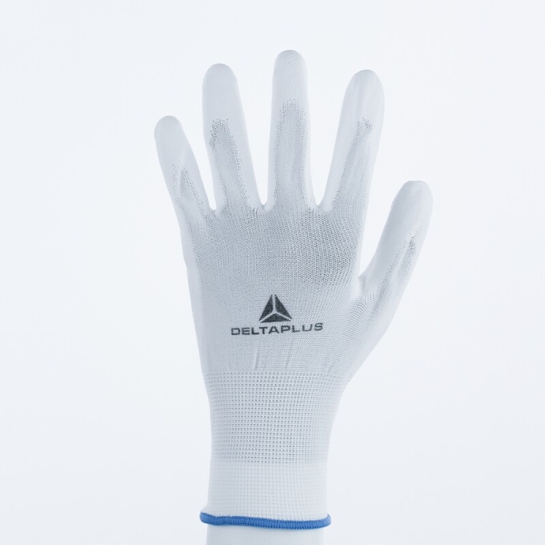 Mănușă tricotată cu strat protector - Poliamidă - PU - Calibru : 13, culori: Alb