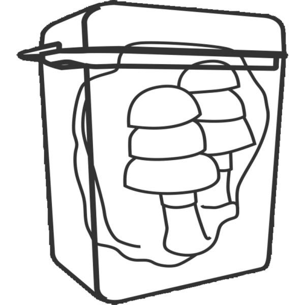 Dop de urechi - TPR (termoplastic) - Șnur - SNR:  34   dB  - Cutie de 50, culoare Gri