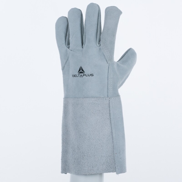 Mănușă preformată palmă piele/dos piele - Bovină - Lungime :  350   mm , culori: Gri