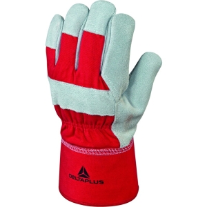 Mănușă preformată palmă piele/dos piele - Bovină, culoare Maro-Rosu