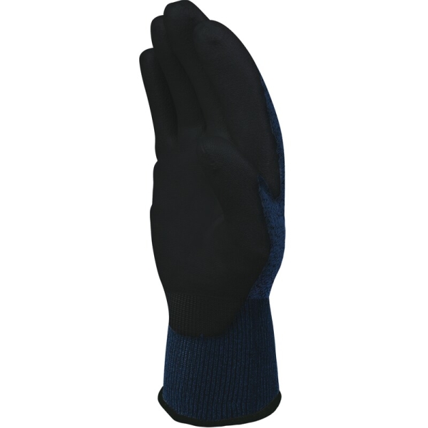 Mănușă tricotată cu strat protector - Poliester - PU - Calibru : 18 - Pungă de 6, culori: Albastru