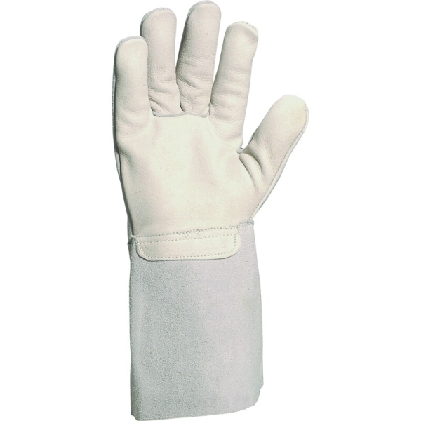 Mănușă preformată palmă piele/dos piele - Bovină - Lungime :  350   mm , culoare Gri