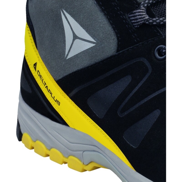 Pantofi Manhattan S3  - Piele - Crustă-Velur - Branț : EVA/Nitril Negru-Galben