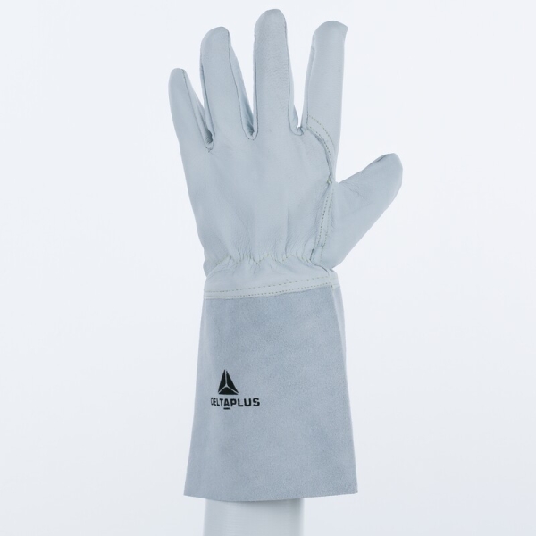 Mănușă preformată palmă piele/dos piele - Capră - Lungime :  350   mm , culori: Gri