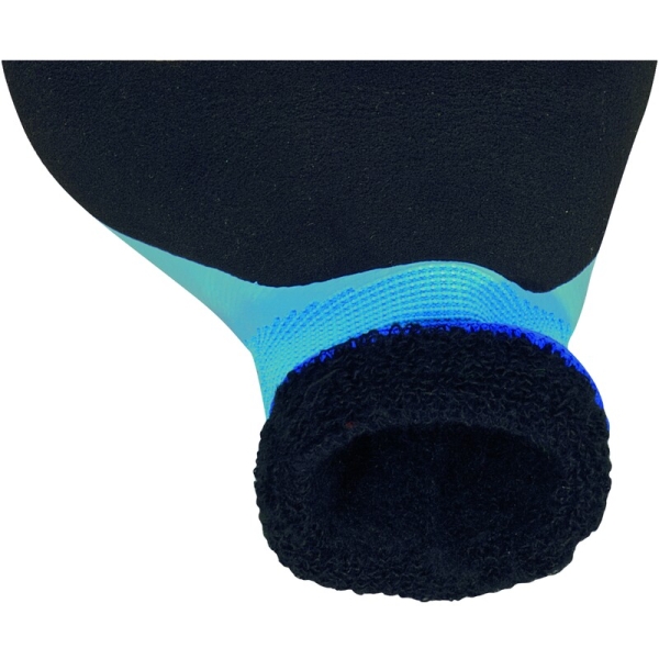 Mănușă tricotată cu strat protector - Acril, Poliamidă - Strat dublu de nitril - Calibru : 15, culori: Albastru-Negru