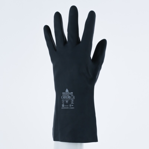 Mănușă impermeabilă cu fixare - Bumbac - Neopren ștanțat - Lungime :  300   mm , culori: Negru