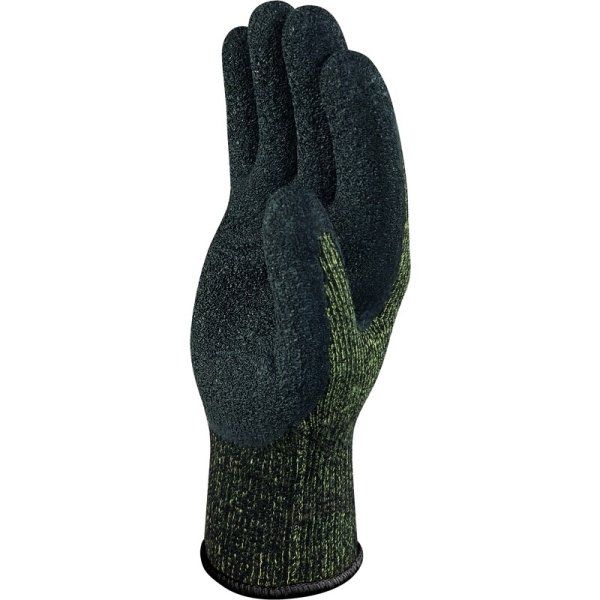 Mănușă tricotată cu strat protector - Aramidă - Latex texturat aderent - Calibru : 10, culori: Negru