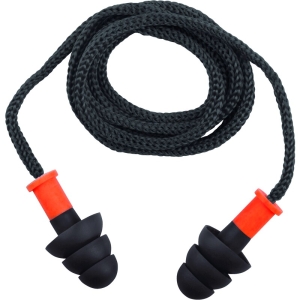 Dop de urechi - TPR (termoplastic) - Șnur - SNR:  34   dB  - Pungă de 10, culoare Gri