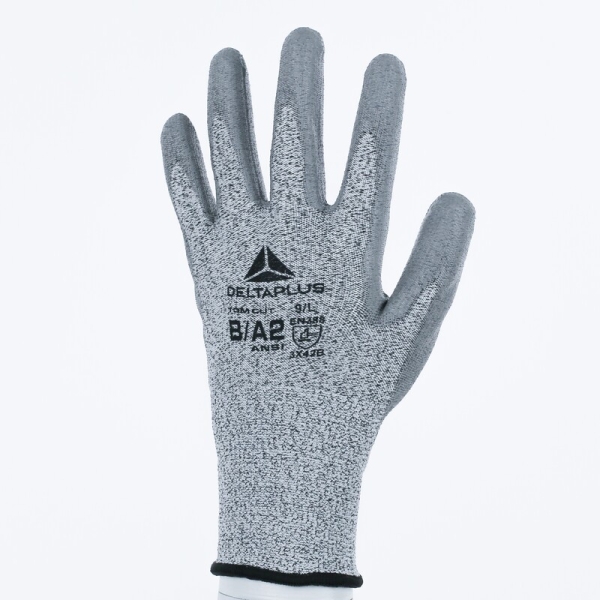 Mănușă tricotată cu strat protector - Econocut - PU - Calibru : 13 - Pungă de 3, culori: Gri