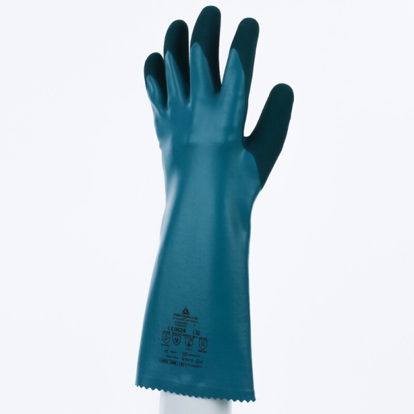 Mănușă impermeabilă cu fixare - Fibră de sticlă, HDPE, Poliamidă - Calibru : 18 - Lungime :  340   mm , culori: Verde