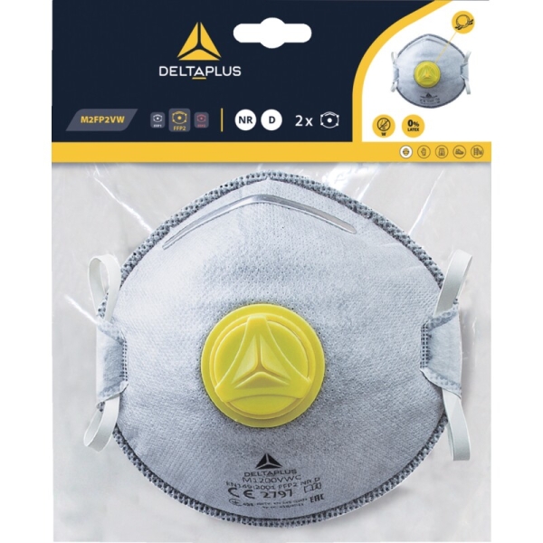 Semimască de unică folosință - Material sintetic nețesut - Pungă de 2, culoare Alb