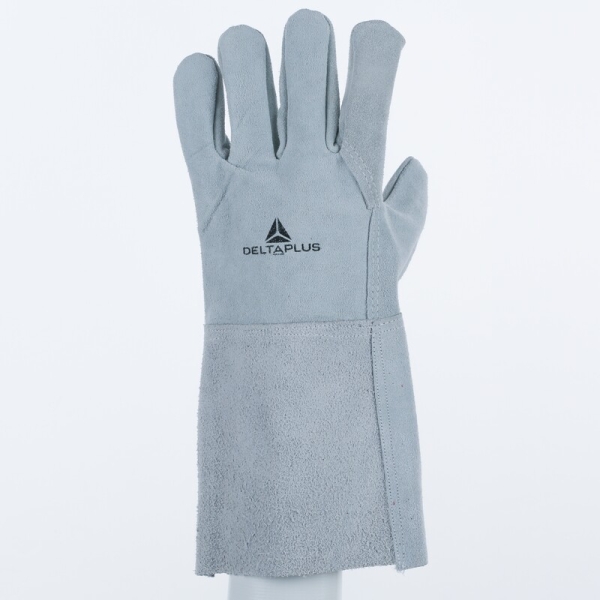 Mănușă preformată palmă piele/dos piele - Bovină - Lungime :  350   mm , culori: Gri