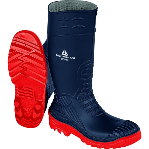 Cizme  Iron S5 Bleumar   - PVC - Branț : Nitril/PVC Bleumarin-Roșu, Galben-Negru, Kaki-Negru