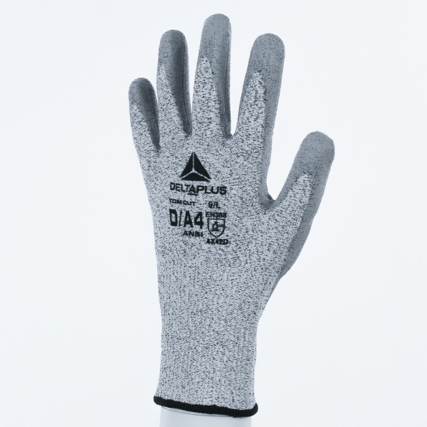 Mănușă tricotată cu strat protector - Econocut - PU - Calibru : 13 - Pungă de 3, culori: Gri