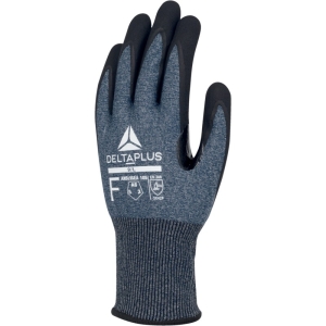 Mănușă tricotată cu strat protector - Nailon, Spandex, Tungsten - Spumă de nitril - Calibru : 21, culori: Albastru-Negru