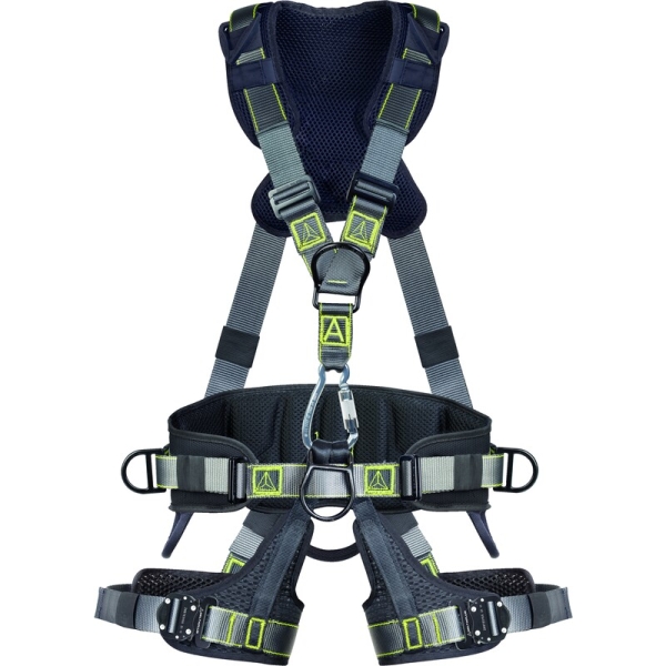 Hamuri anticădere,  de susținere și suspensie - Aluminiu, Poliester - Punct de prindere pentru oprirea căderii: Dorsal, Sternal, culoare Gri-Galben