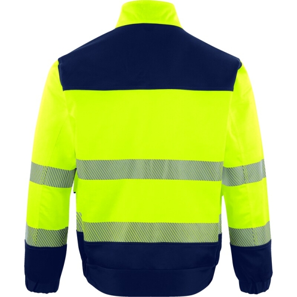 Jachetă de lucru de înaltă vizibilitate -  Twill - 77% poliester 20% bumbac 3% elastan - 260 g/m², culori: Galben fluorescent-Bleumarin, Portocaliu fluorescent-Bleumar