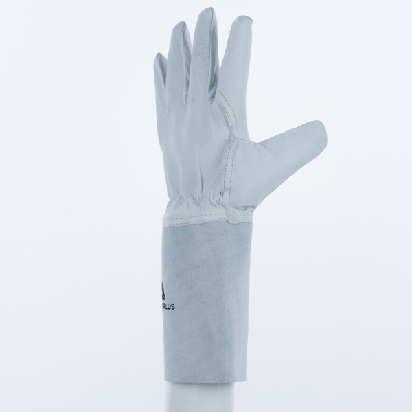 Mănușă preformată palmă piele/dos piele - Capră - Lungime :  350   mm , culori: Gri